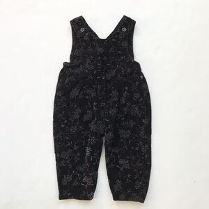 Vintage McKids black velvet floral jumpsuit VGUC 18 months